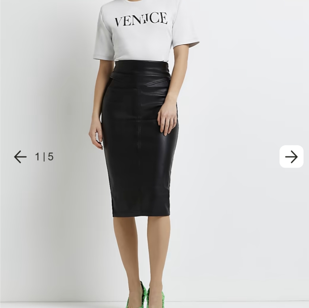 Black Midi Pencil Skirt, river island